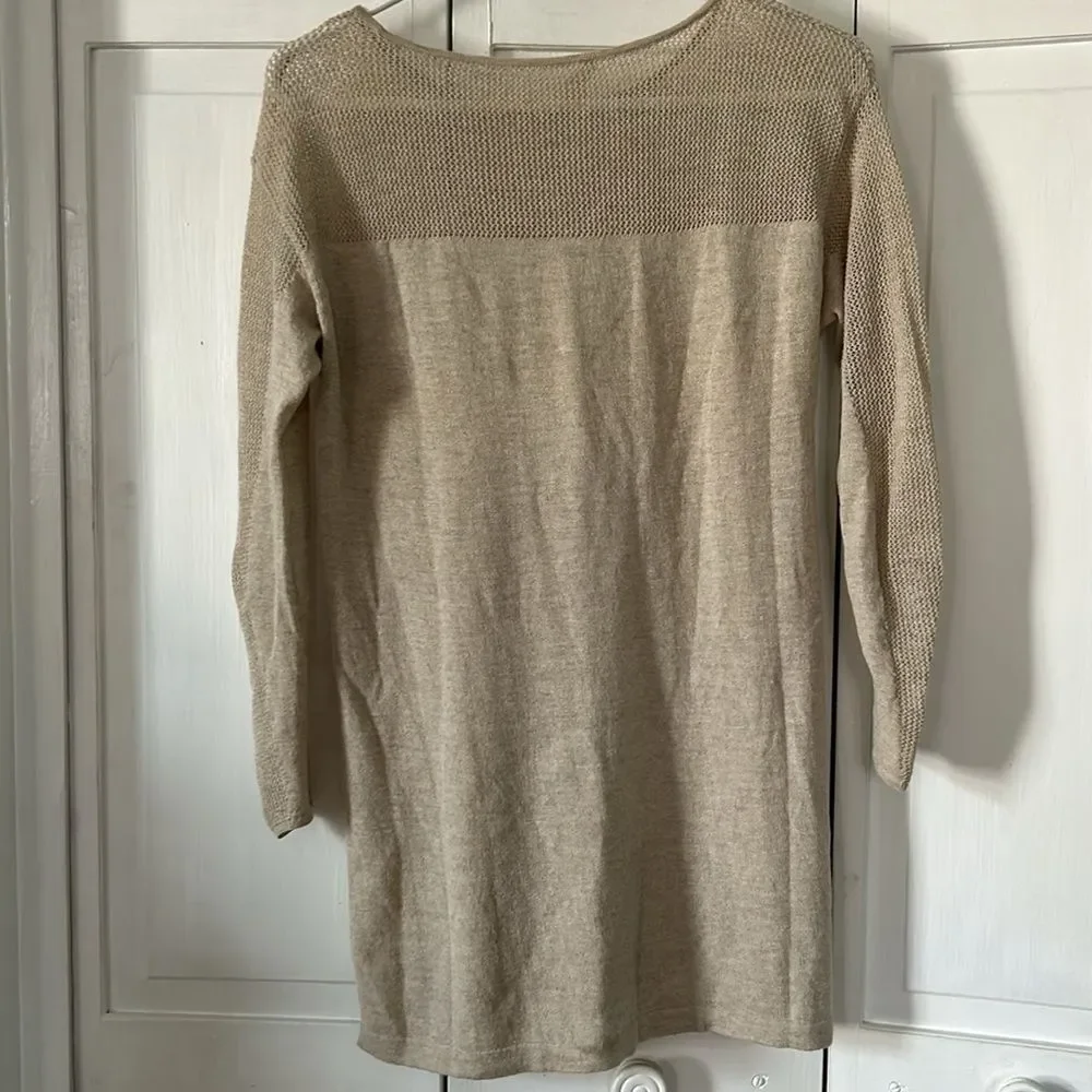Eileen Fisher 100% wool lightweight tunic or sweater dress. Size S